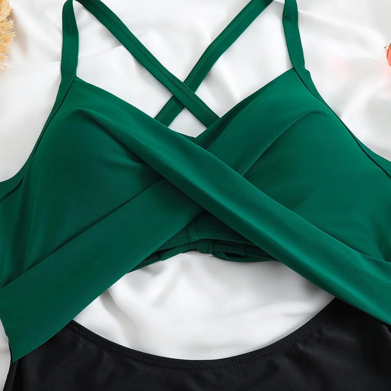 Uillui Women One Piece Swimsuit Tummy Control High Cut Slimming Bathing Suit Sexy Vneck Twist Front Cutout Monikini Swimwear