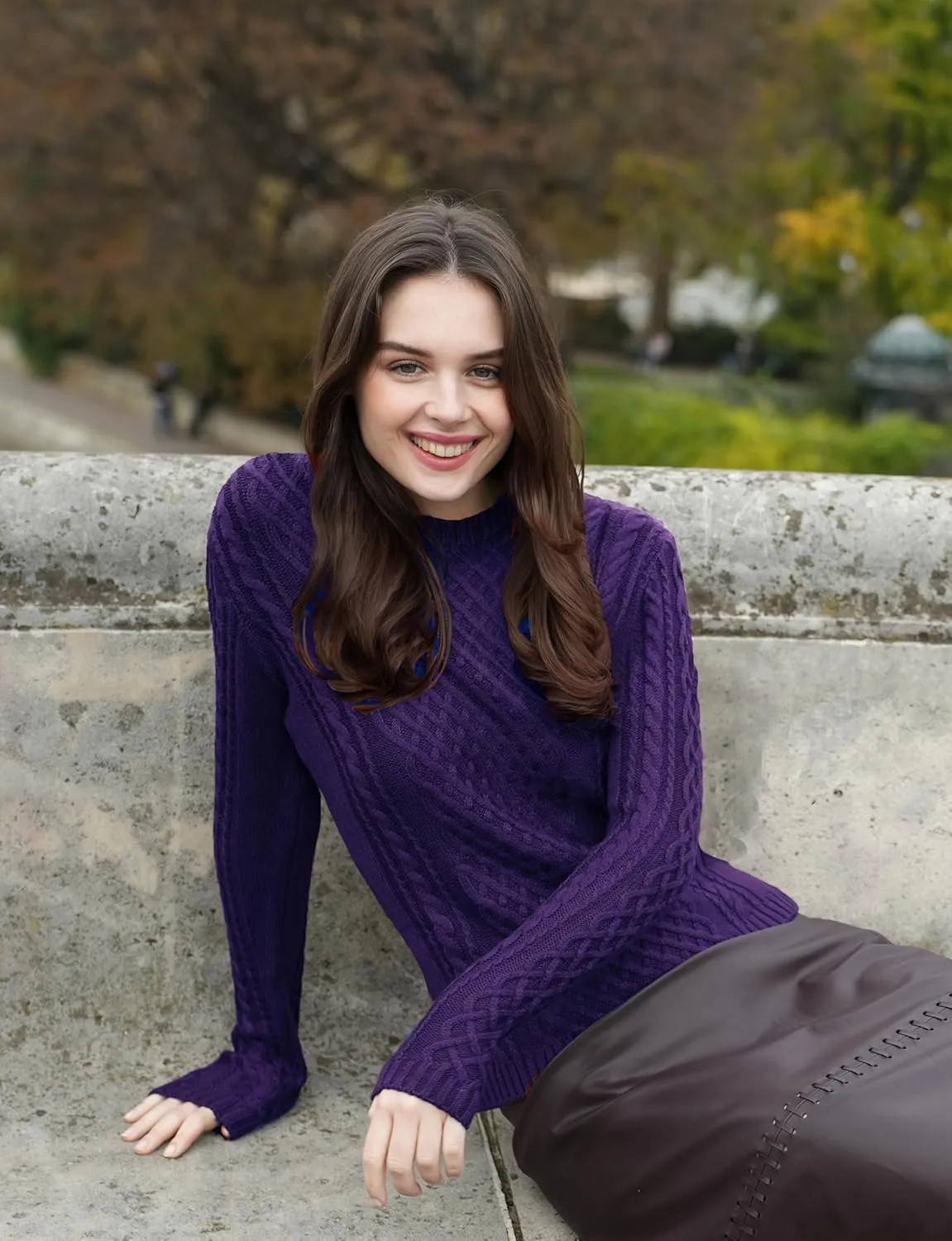 v28 Women Crew Neck Knit Stretchable Elasticity Long Sleeve Sweater Jumper Pullover