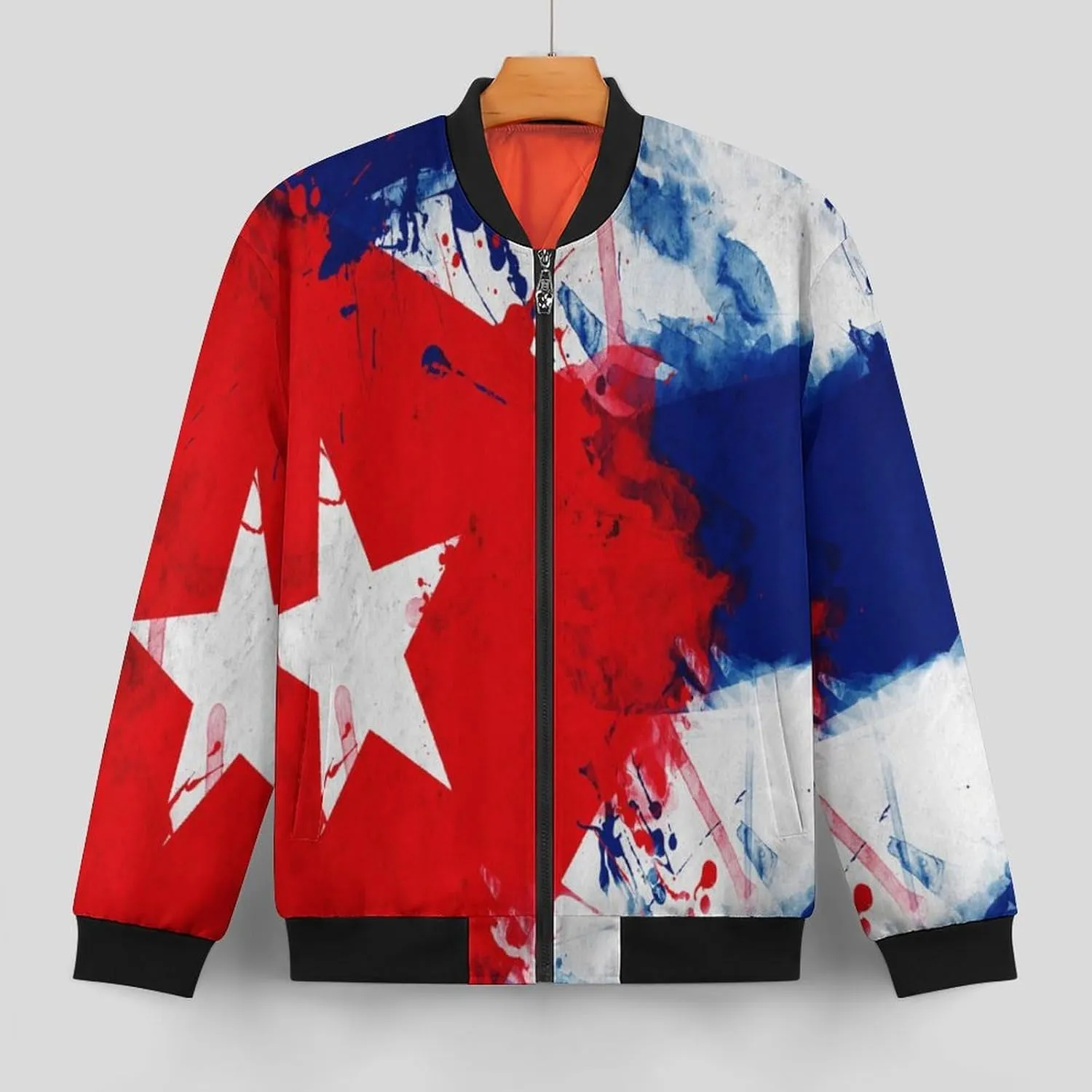 Vintage Cuba Flag Men's Bomber Jacket Lightweight Windbreaker Fashion Spring Fall Coats Casual Jackets for Men