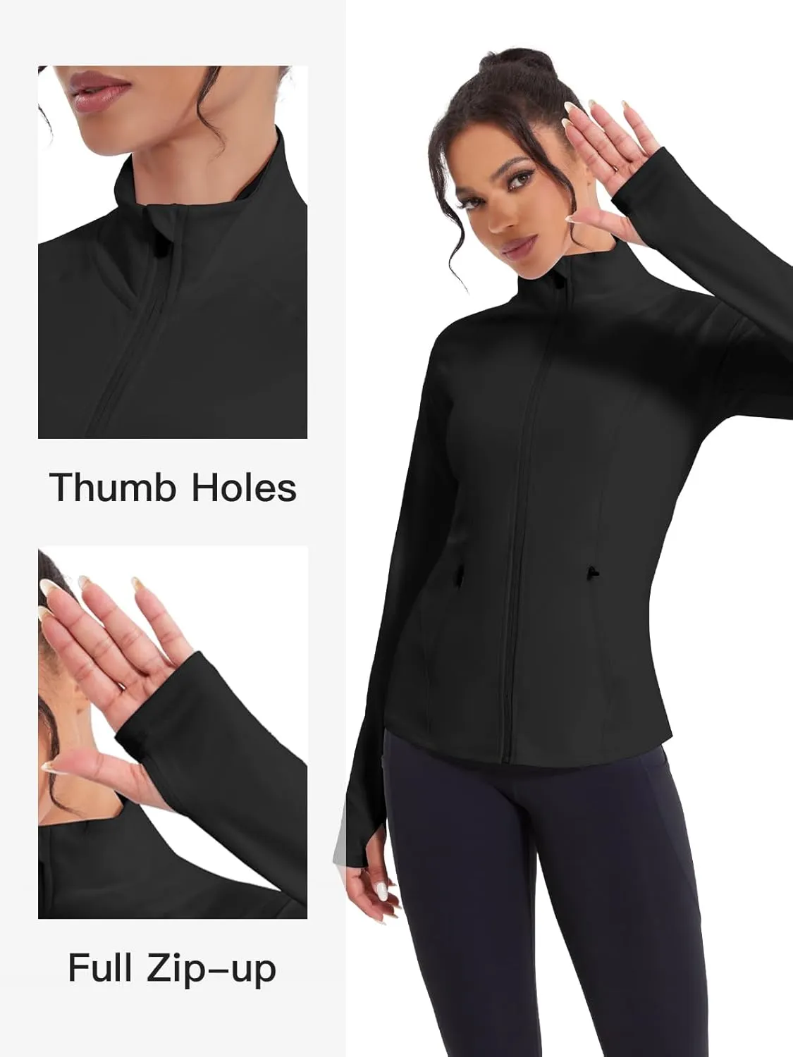 VUTRU Women's Workout Jackets Full Zip Athletic Tops Lightweight Gym Yoga Running Jacket with Pockets