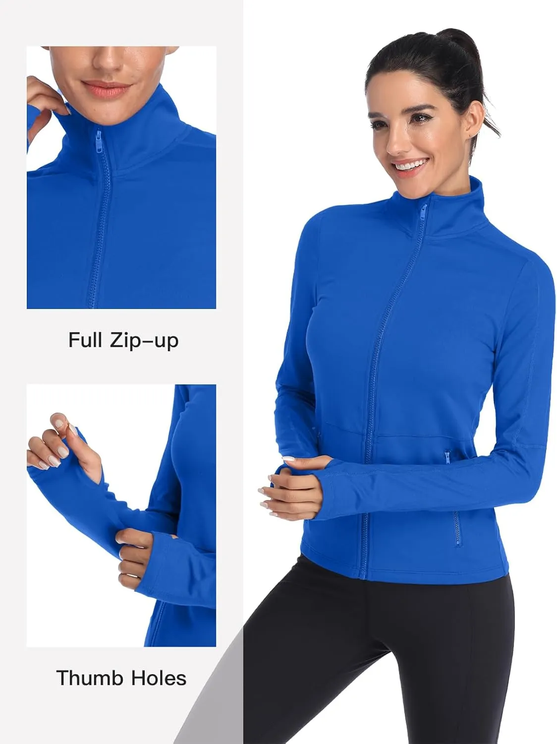 VUTRU Women's Workout Yoga Jacket Full Zip Running Track Jacket Fleece Athletic Jacket