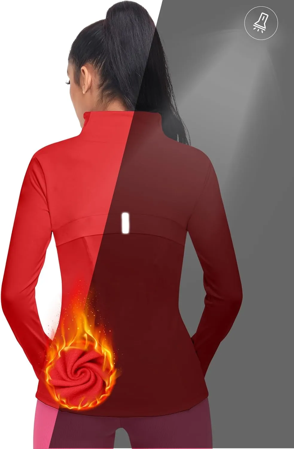 VUTRU Women's Workout Yoga Jacket Full Zip Running Track Jacket Fleece Athletic Jacket