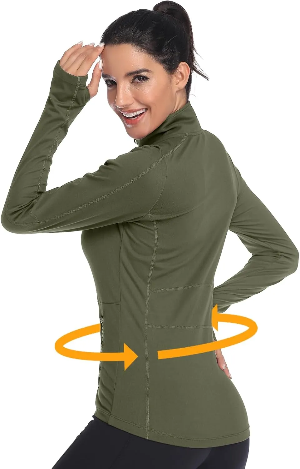 VUTRU Women's Workout Yoga Jacket Full Zip Running Track Jacket Fleece Athletic Jacket