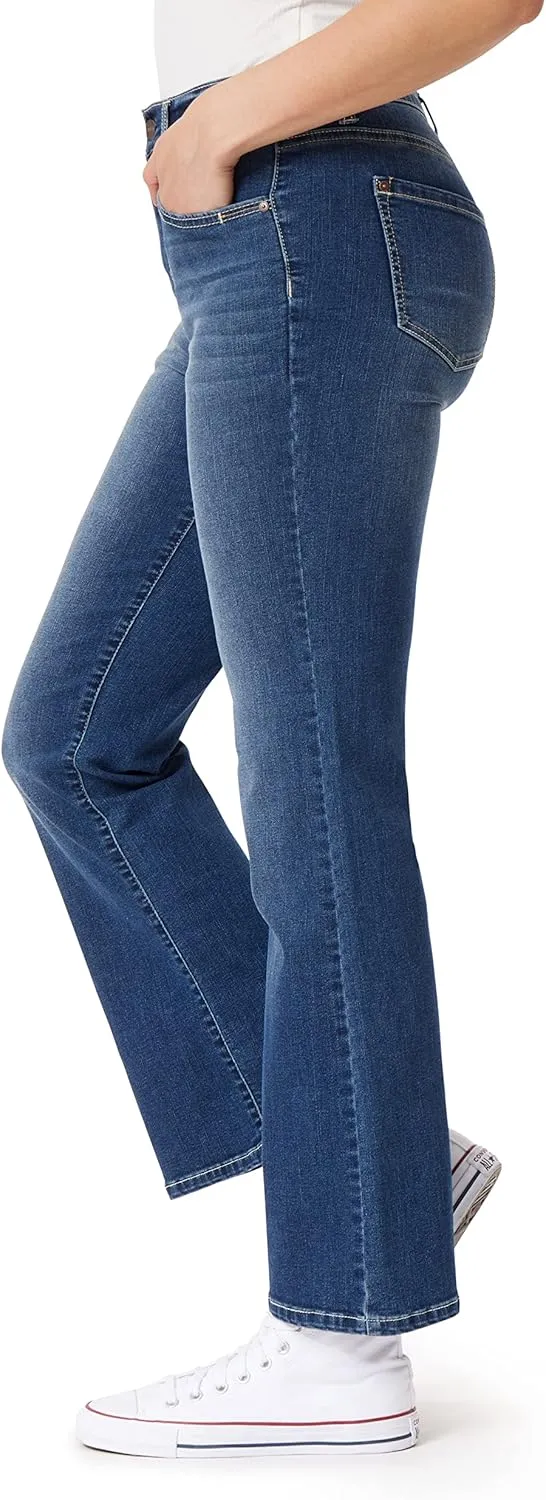 WallFlower Women's Juniors InstaVintage Fearless Curvy High-Rise Stretch Flip Flop Flare Ankle Jeans