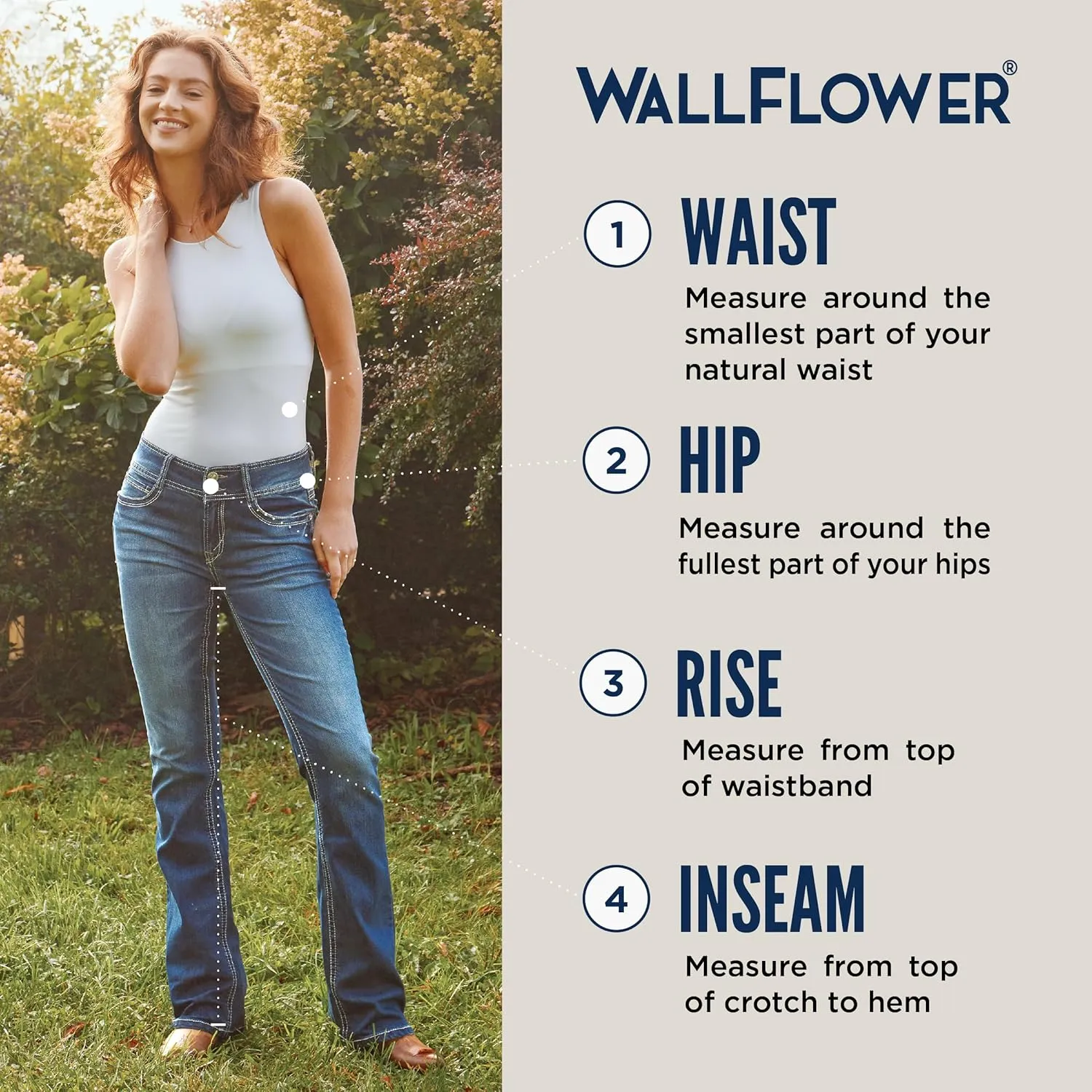 WallFlower Women's Juniors InstaVintage Fearless Curvy High-Rise Stretch Flip Flop Flare Ankle Jeans