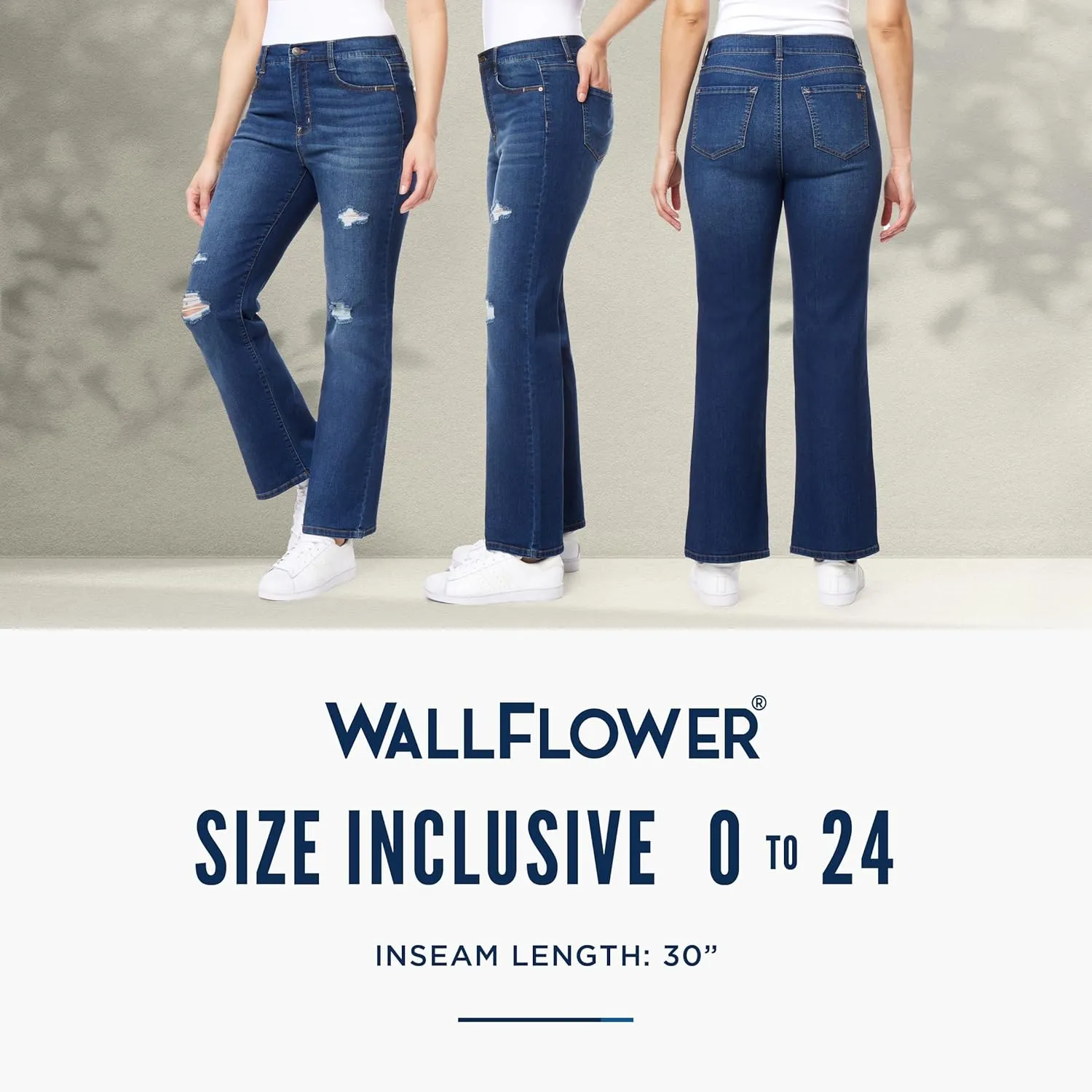 WallFlower Women's Juniors InstaVintage Fearless Curvy High-Rise Stretch Flip Flop Flare Ankle Jeans
