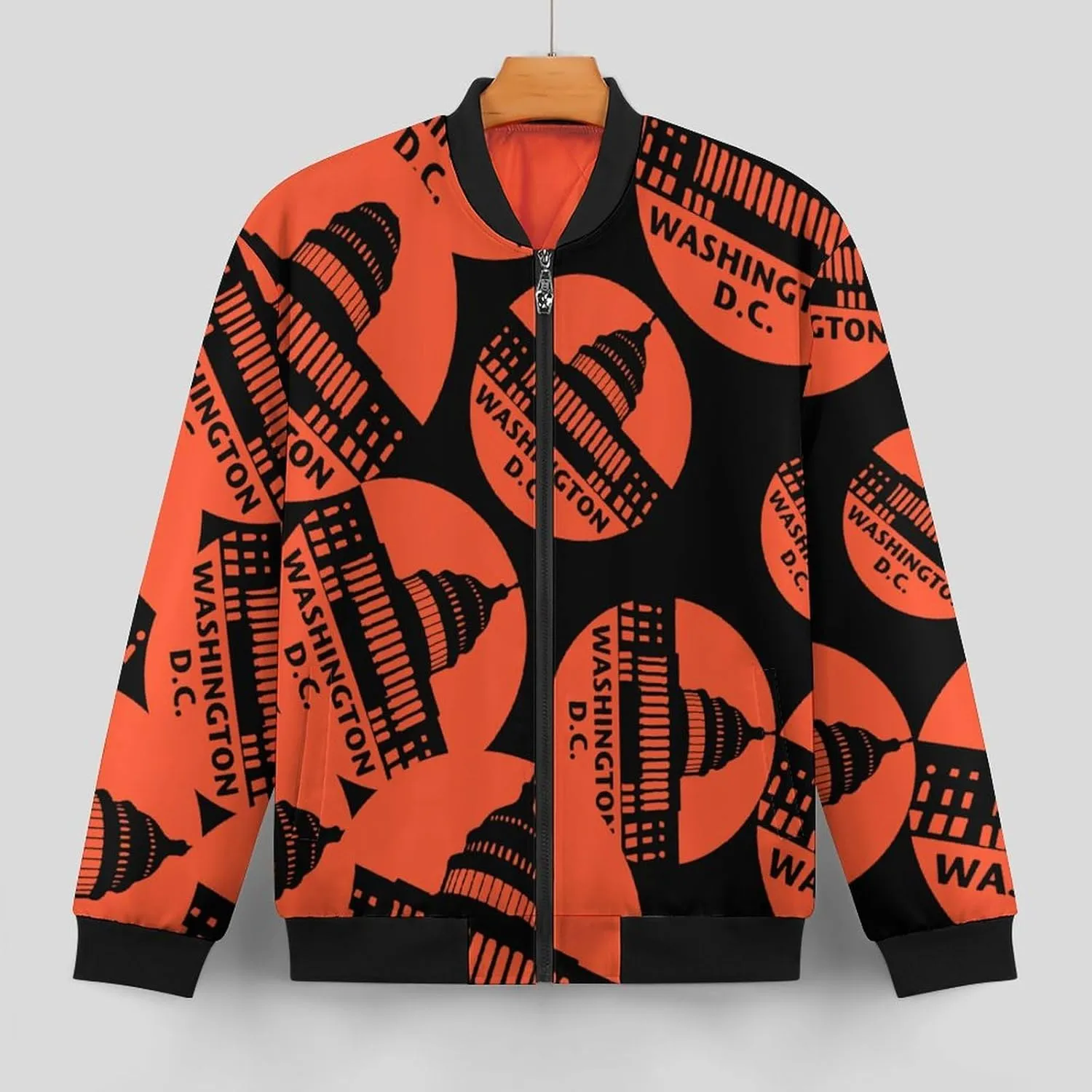 Washington D C Men's Bomber Jacket Lightweight Windbreaker Fashion Spring Fall Coats Casual Jackets for Men