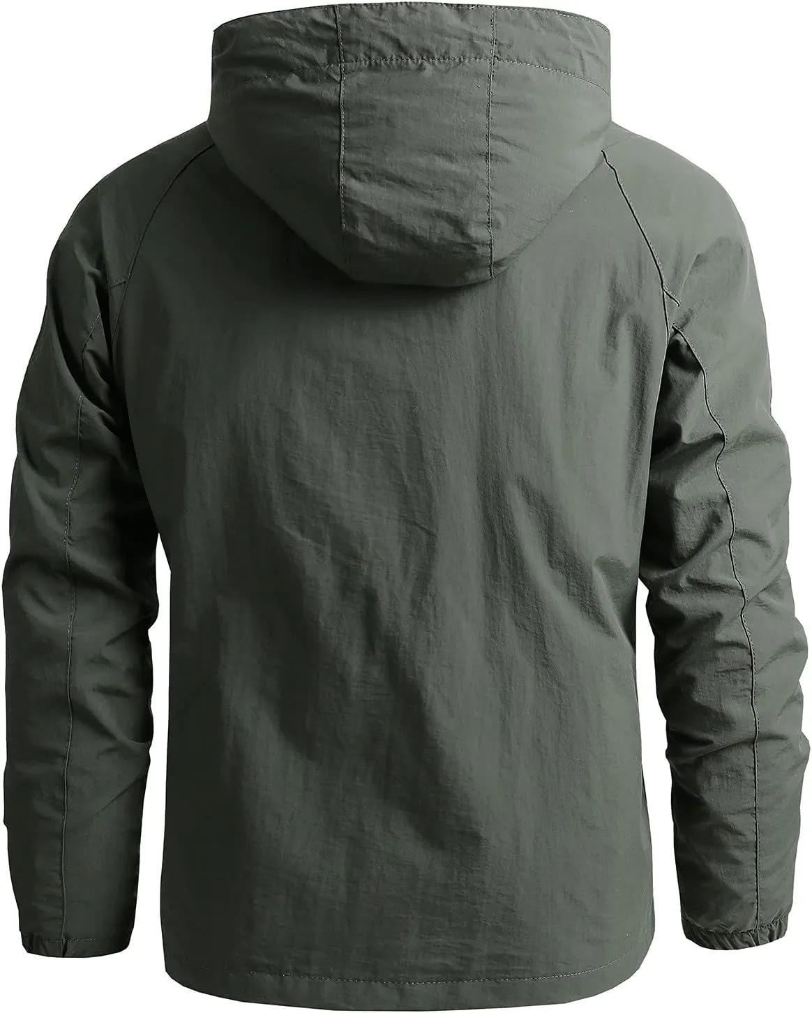 Waterproof Jackets for Men's Lightweight Full Zip Warm Windbreaker Jackets Detachable Hood Hiking Sweat Coats