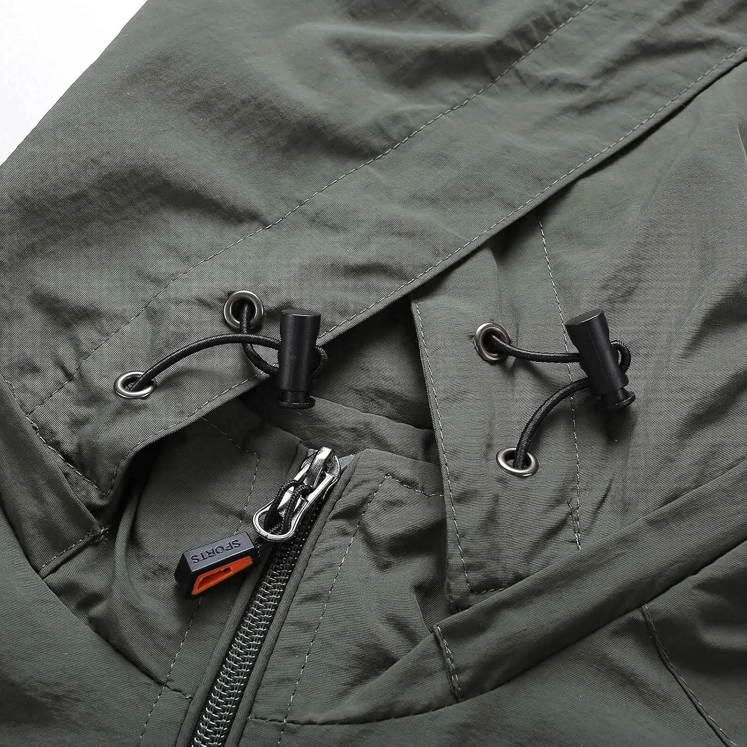 Waterproof Jackets for Men's Lightweight Full Zip Warm Windbreaker Jackets Detachable Hood Hiking Sweat Coats
