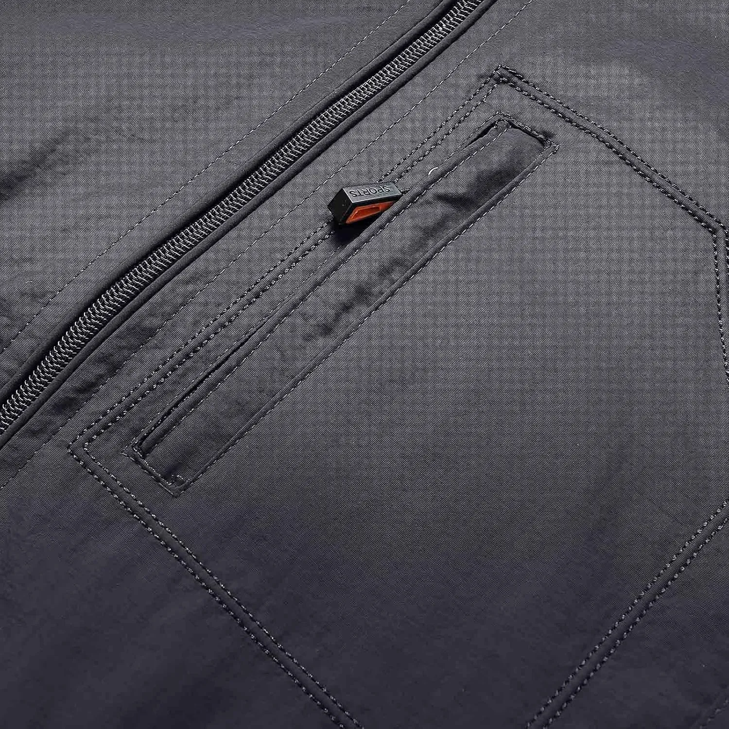 Waterproof Jackets for Men's Lightweight Full Zip Warm Windbreaker Jackets Detachable Hood Hiking Sweat Coats