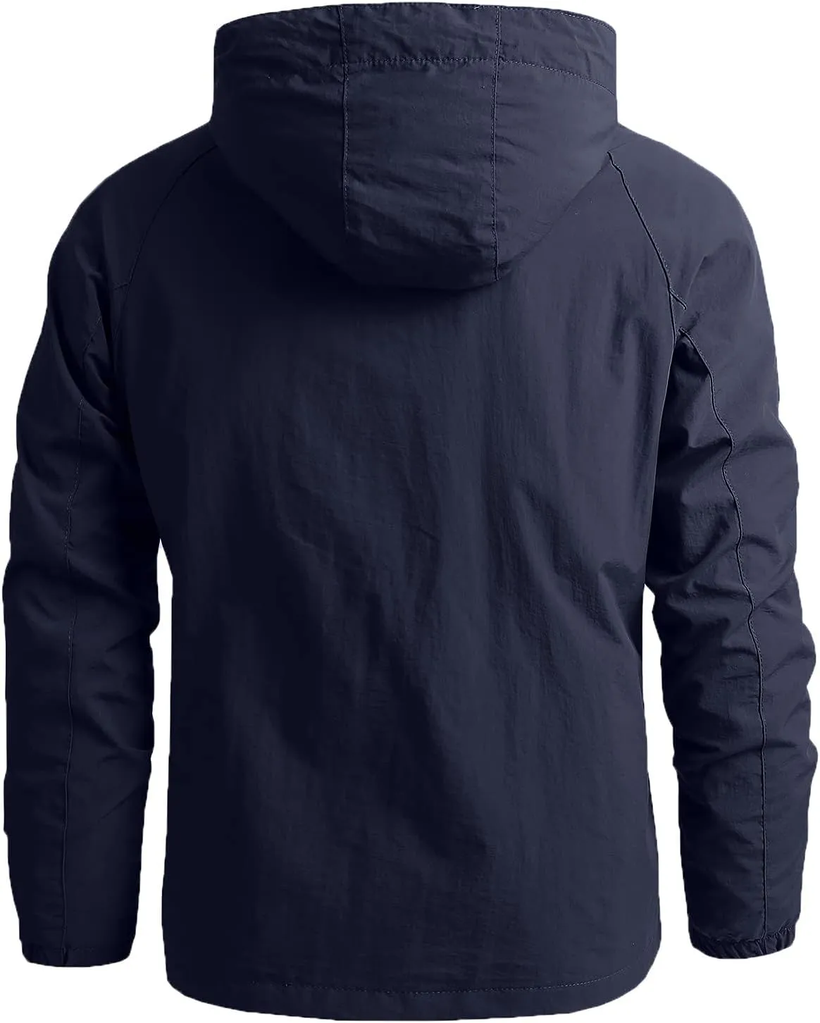 Waterproof Jackets for Men's Lightweight Full Zip Warm Windbreaker Jackets Detachable Hood Hiking Sweat Coats