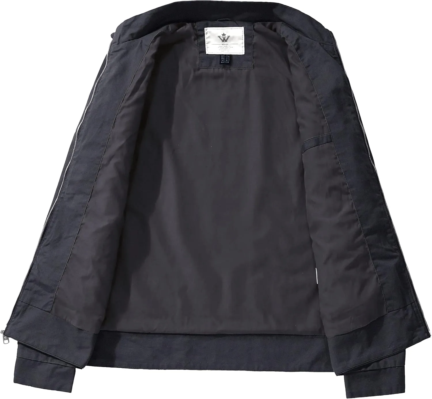 WenVen Men's Spring Cotton Military Jacket Casual Lightweight Canvas Field Coat