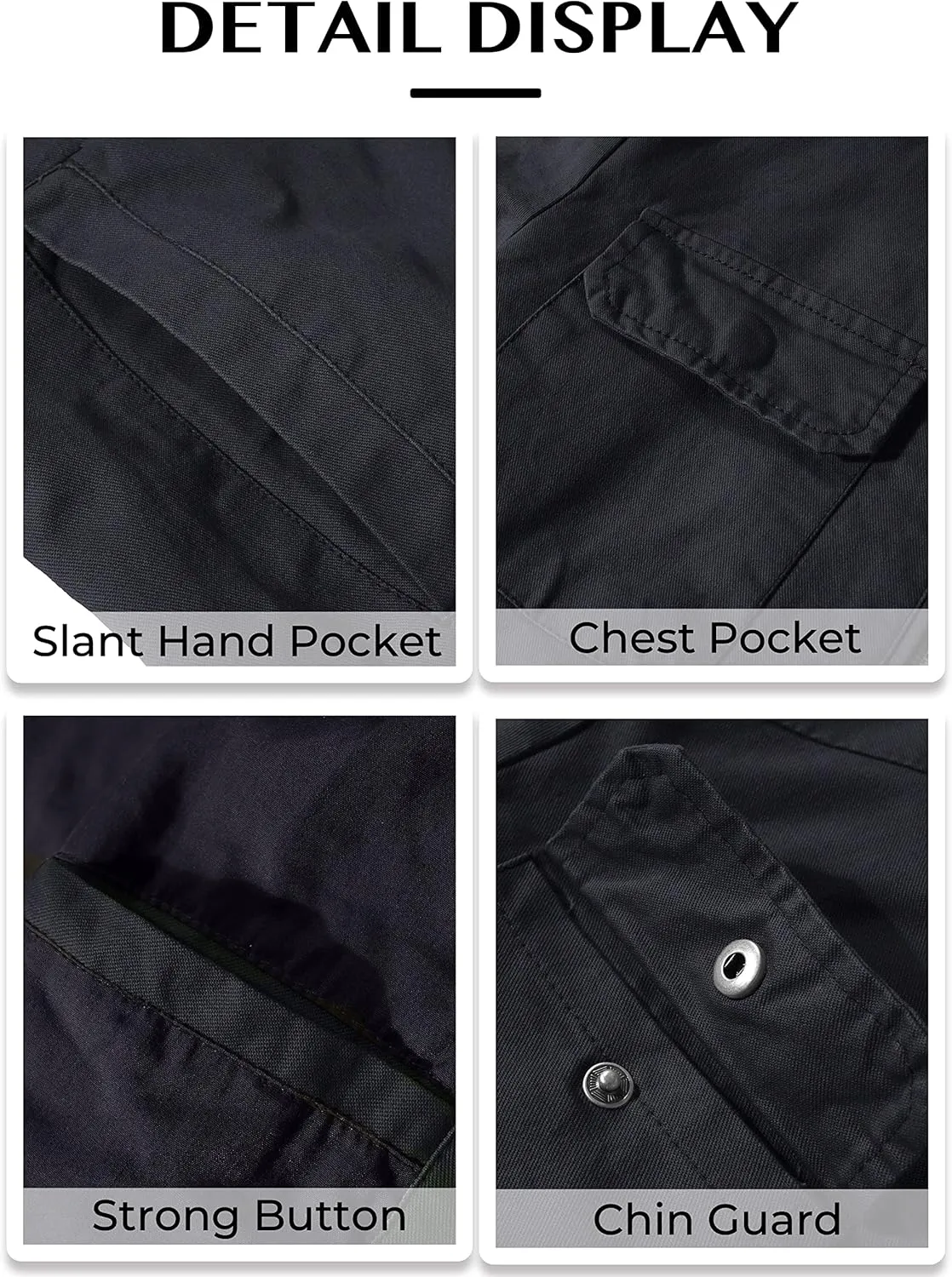 WenVen Men's Spring Cotton Military Jacket Casual Lightweight Canvas Field Coat