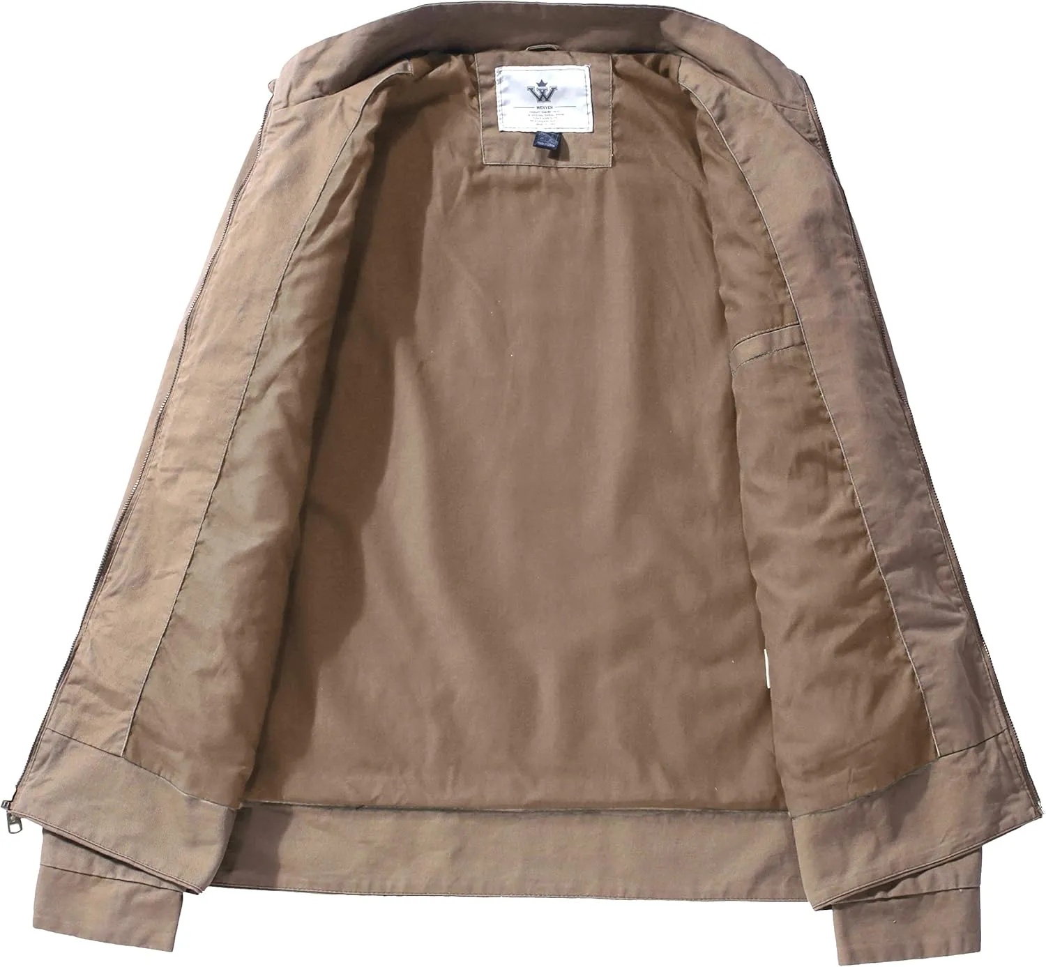 WenVen Men's Spring Cotton Military Jacket Casual Lightweight Canvas Field Coat