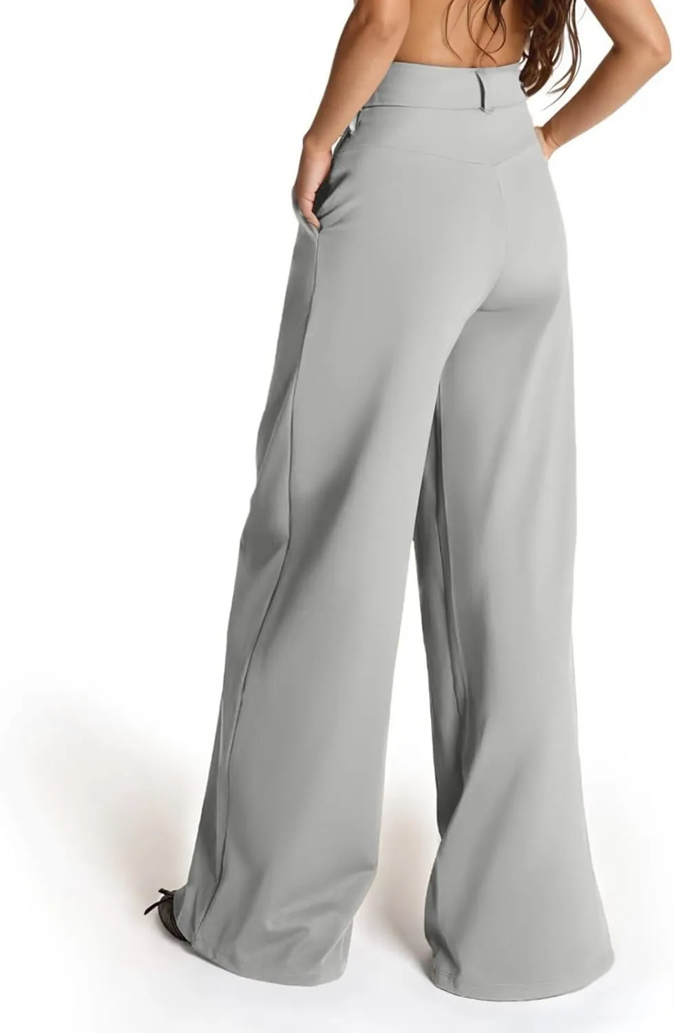 Wide Leg Dress Pants for Women High Waisted Business Casual Pants Office Work Pants Pull On Slacks Palazzo Trousers