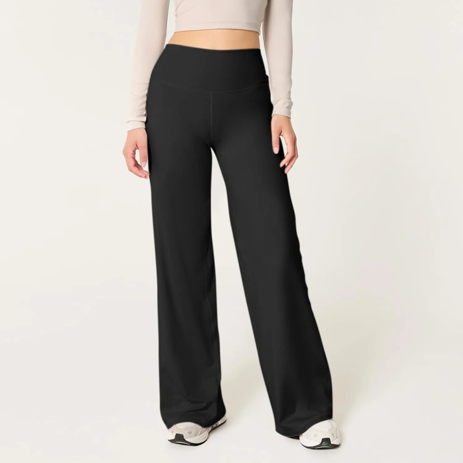 Wide Leg Pants for Women Soft Stretchy Tummy Control Yoga Pants Athletic Workout Pants Cozy Bootcut Leggings Trousers