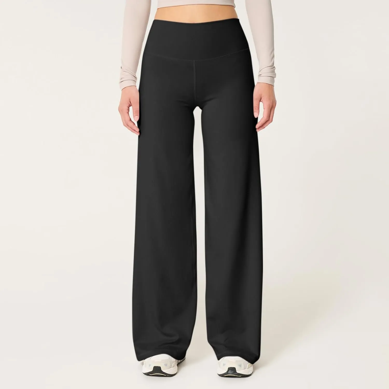 Wide Leg Pants for Women Soft Stretchy Tummy Control Yoga Pants Athletic Workout Pants Cozy Bootcut Leggings Trousers