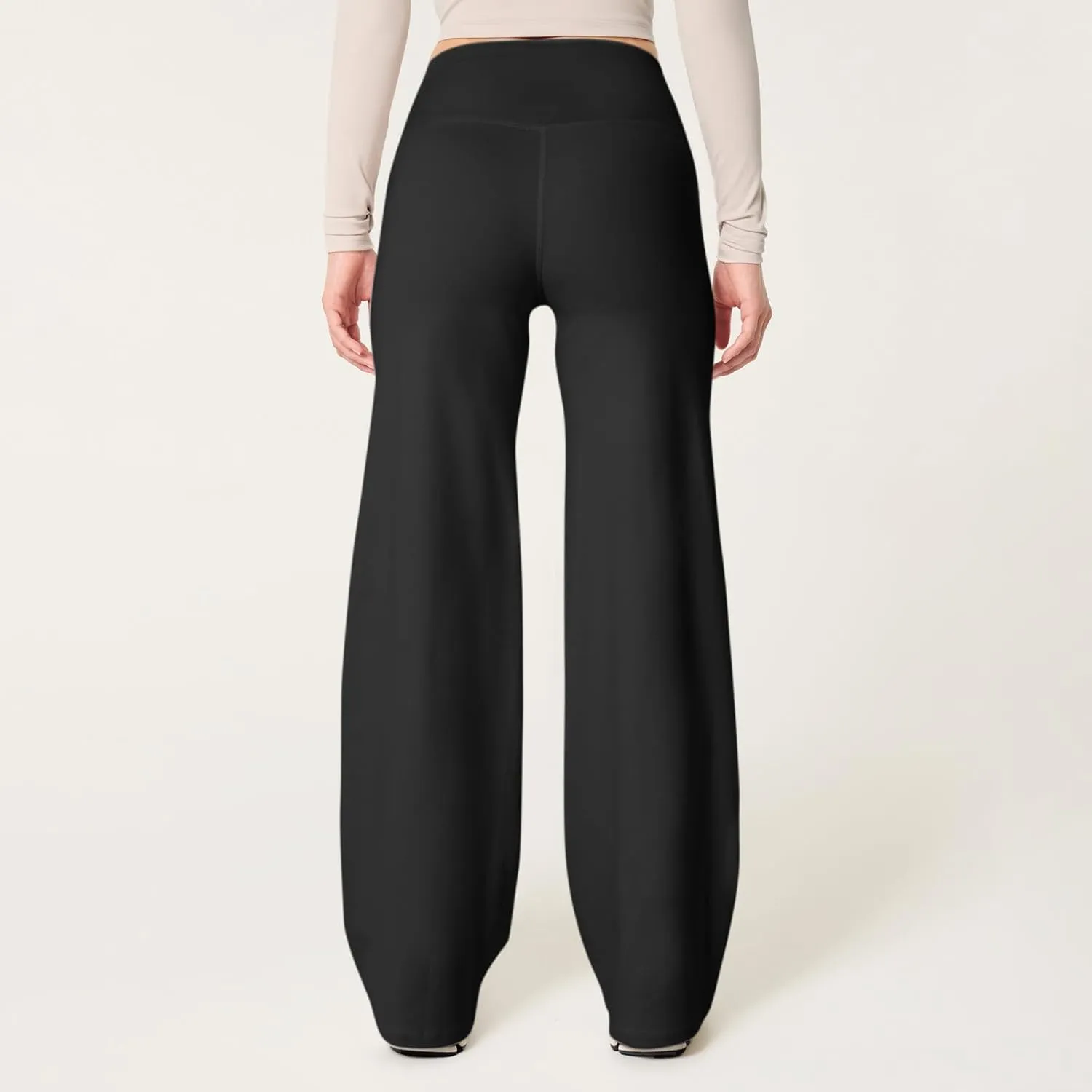 Wide Leg Pants for Women Soft Stretchy Tummy Control Yoga Pants Athletic Workout Pants Cozy Bootcut Leggings Trousers