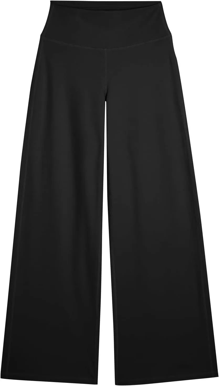 Wide Leg Pants for Women Soft Stretchy Tummy Control Yoga Pants Athletic Workout Pants Cozy Bootcut Leggings Trousers