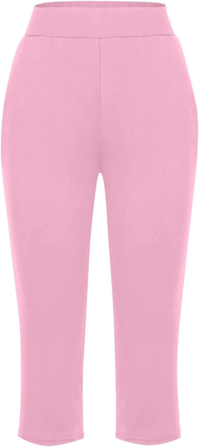 Wide Leg Yoga Pants for Women Casual Loose Soft Lounge Capris Cropped Pant Trousers High Waisted Athletic Sweatpants