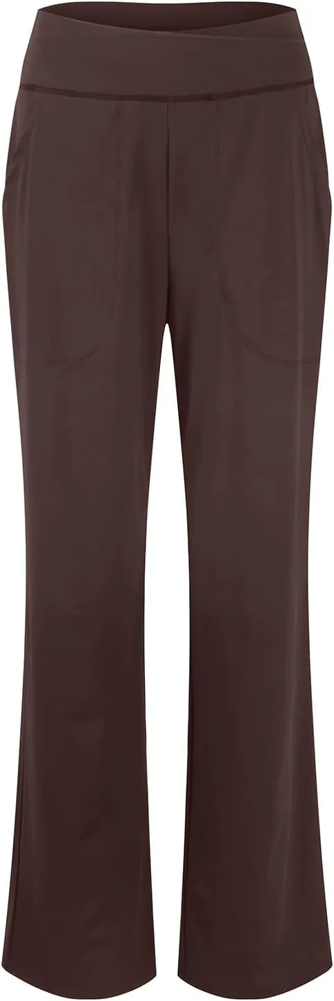 Wide Leg Yoga Pants for Women Cross High Waisted Wide Leg Pants Stretch Casual Lounge Sweatpants with Pockets