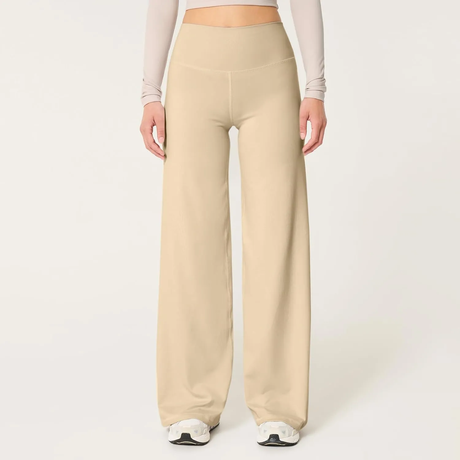 Wide Leg Yoga Pants for Women Stretchy Tummy Control Leggings Soft Athletic Workout Pants Bootcut Flowy Pants Trouser