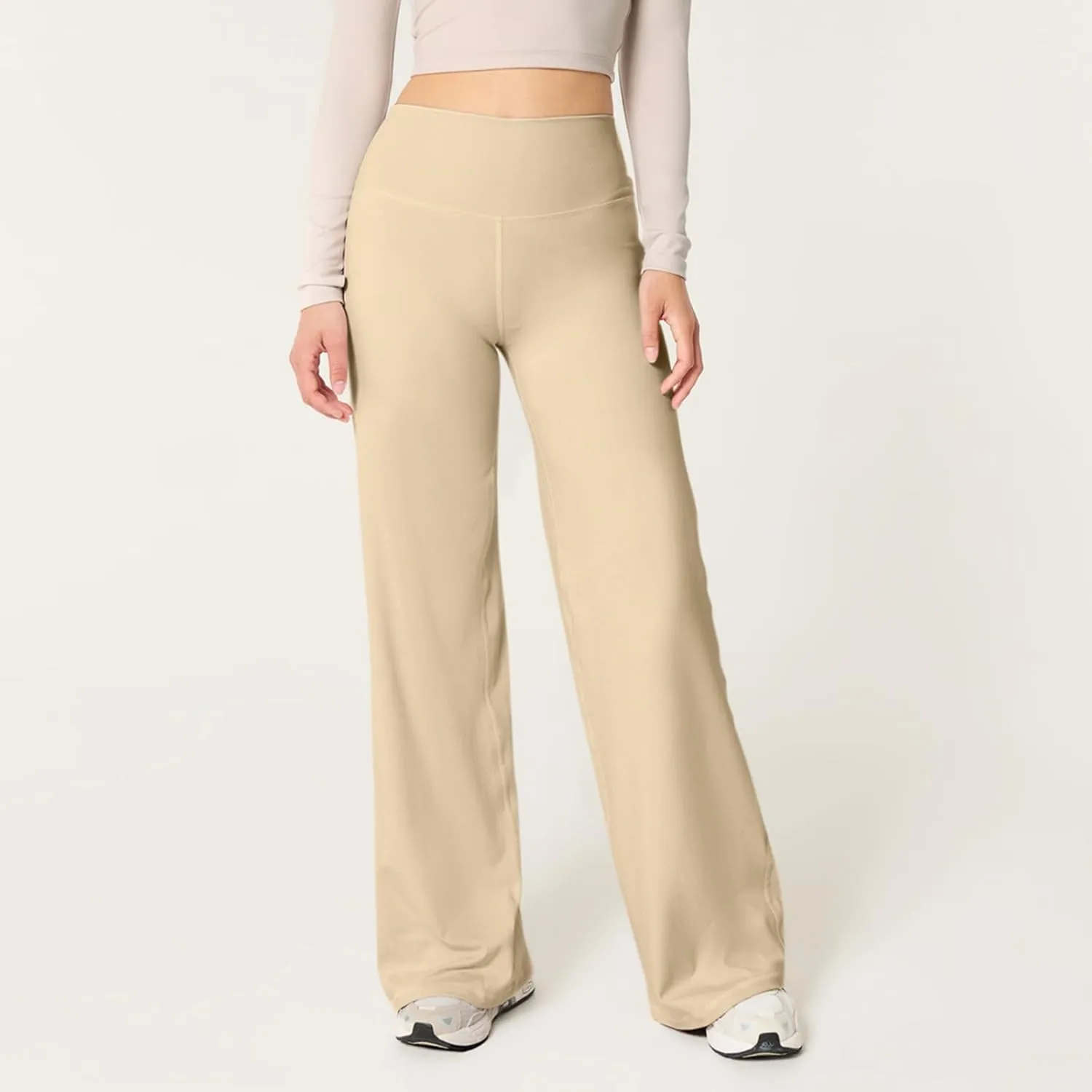 Wide Leg Yoga Pants for Women Stretchy Tummy Control Leggings Soft Athletic Workout Pants Bootcut Flowy Pants Trouser