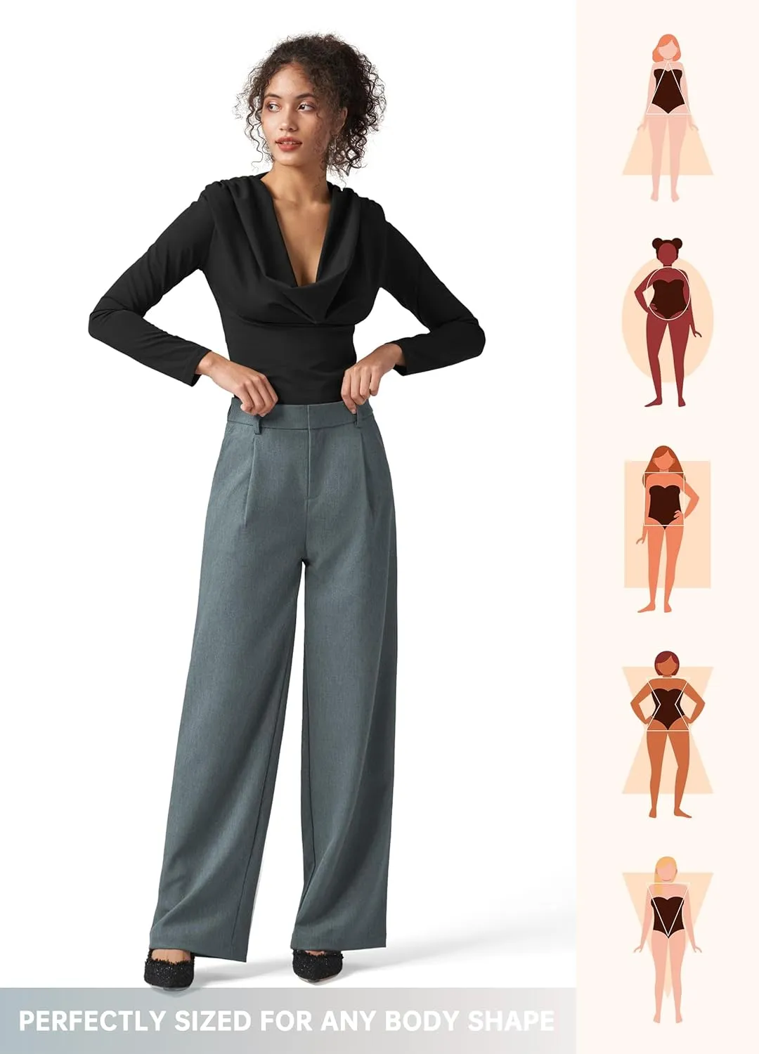 Willit Women's Work Pants Wide Leg Dress Pants High Waisted Casual Business Office Pants Slacks 29"/31"