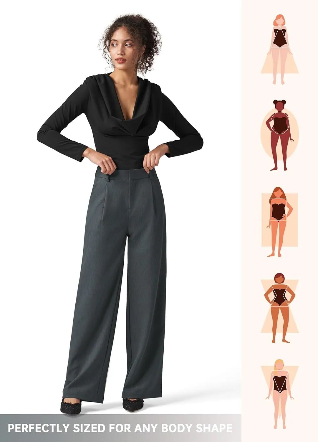 Willit Women's Work Pants Wide Leg Dress Pants High Waisted Casual Business Office Pants Slacks 29"/31"