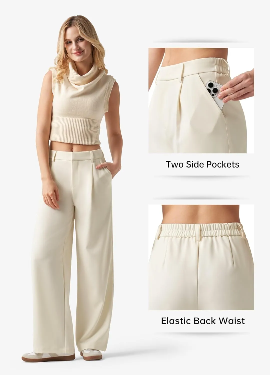 Willit Women's Work Pants Wide Leg Dress Pants High Waisted Casual Business Office Pants Slacks 29"/31"