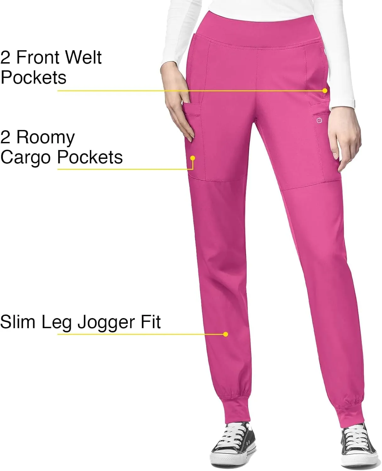 Wink W123 Scrubs for Women's Comfort Waist Cargo Jogger Scrub Pant