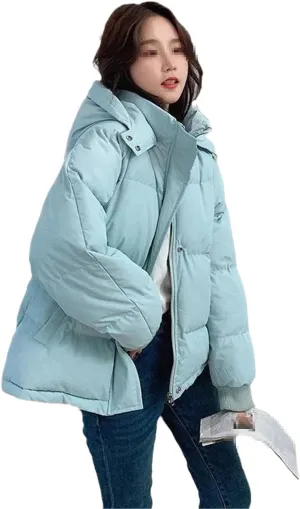 Winter Hooded Down Parka Coat Women Down Cotton Coat Ladies Warm Loose Cotton-Padded Coats Female Short Overcoat