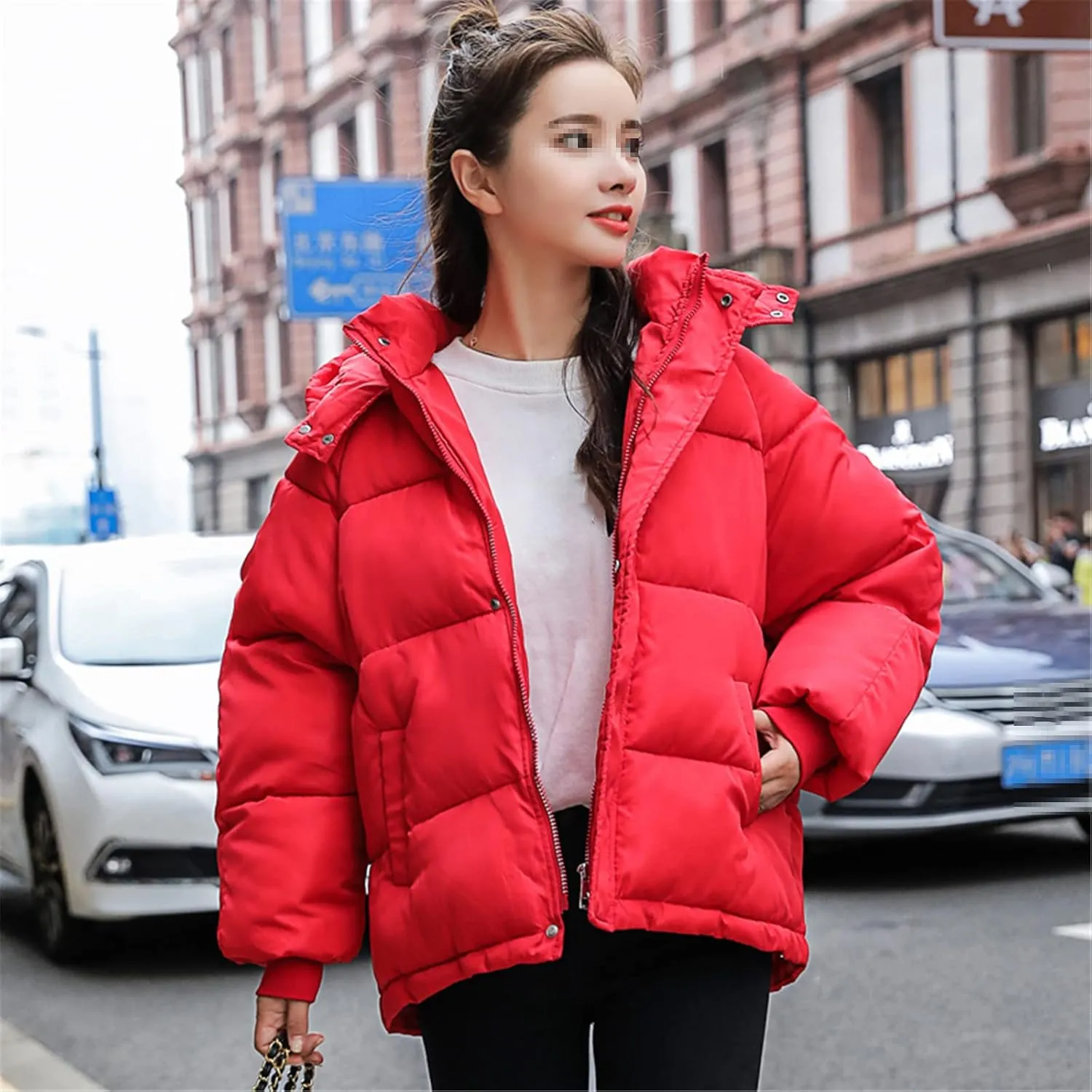 Winter Hooded Down Parka Coat Women Down Cotton Coat Ladies Warm Loose Cotton-Padded Coats Female Short Overcoat