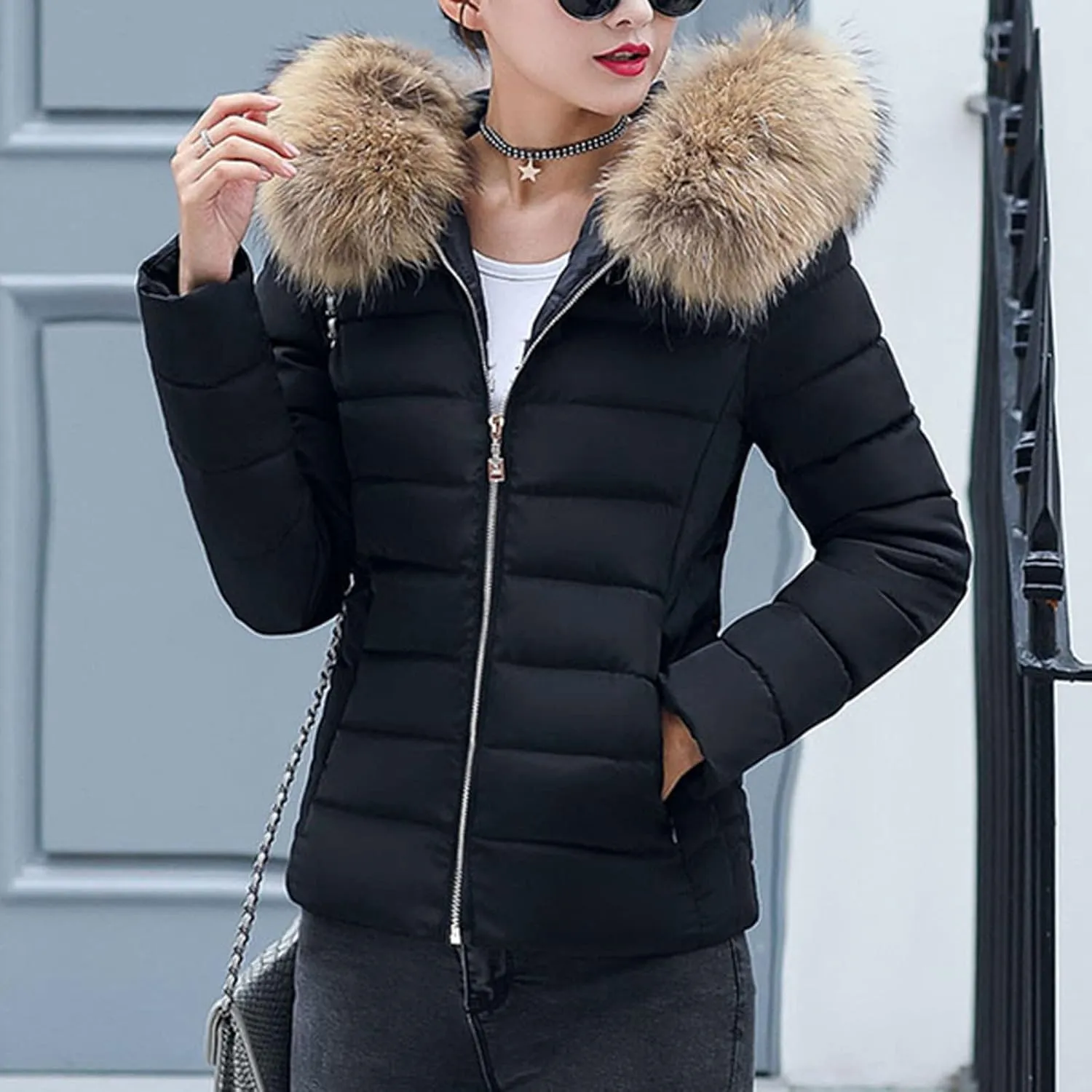 Winter Jacket Women Clothes Cotton Coat Padded Warm Padded Large Wool Womens Jackets Lightweight Fashion