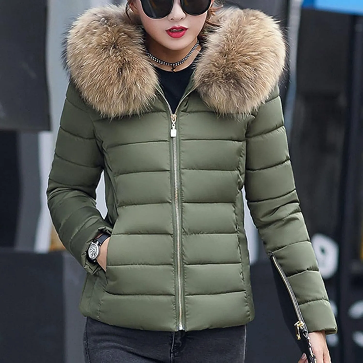 Winter Jacket Women Clothes Cotton Coat Padded Warm Padded Large Wool Womens Jackets Lightweight Fashion
