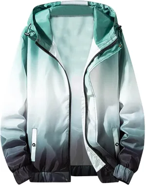 Winter Jackets for Men Gradient Pocket Cardigan Zipper er Jacket Lightweight Jacket Winter Jackets for Men