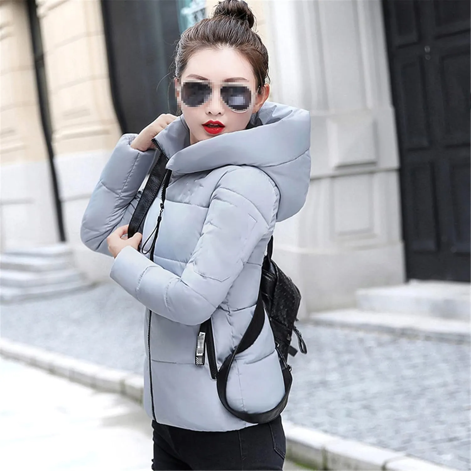 Winter Parka Women Solid Short Jacket Slim Hooded Cotton Padded Thick Casual Female Coats