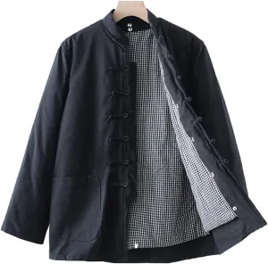 Winter Tang Suit Jackets Cotton Padded Coats Men Warm Tai Chi Uniform Chinese Jacket Kung Fu Clothing Shirt