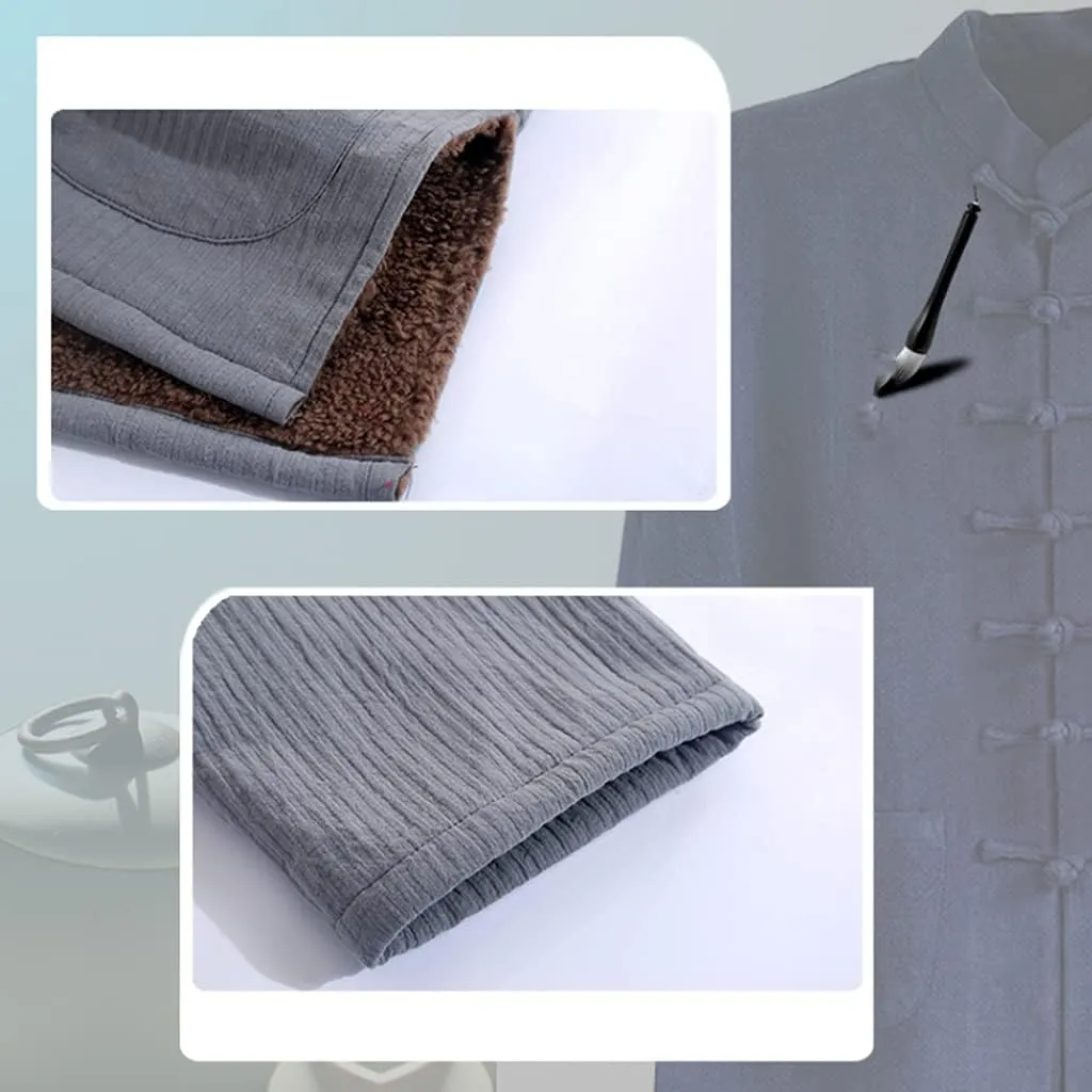 Winter Thick Tang Suit Jackets Cotton Padded Coats Men Warm Tai Chi Uniform Chinese Kung Fu Clothing Shirt
