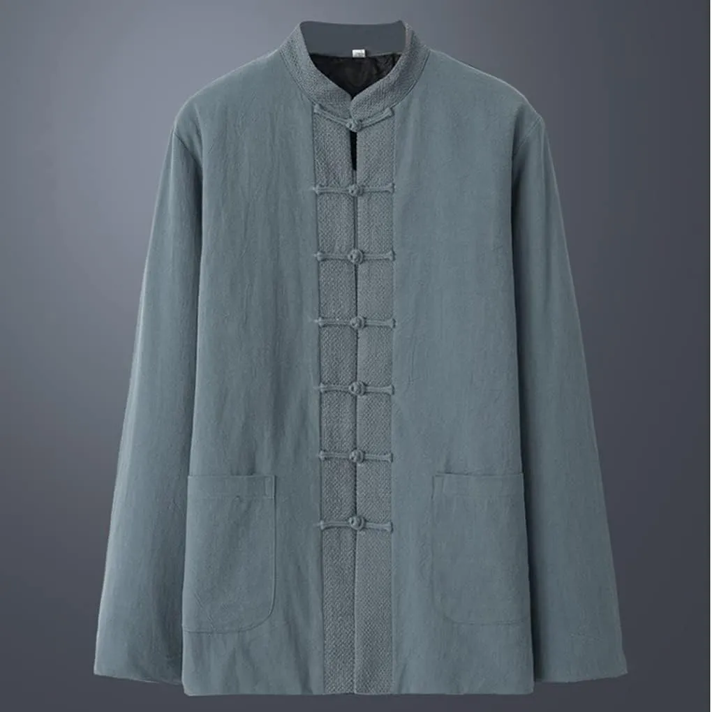 Winter Thick Tang Suit Jackets Cotton Padded Coats Men Warm Tai Chi Uniform Chinese Kung Fu Clothing Shirt