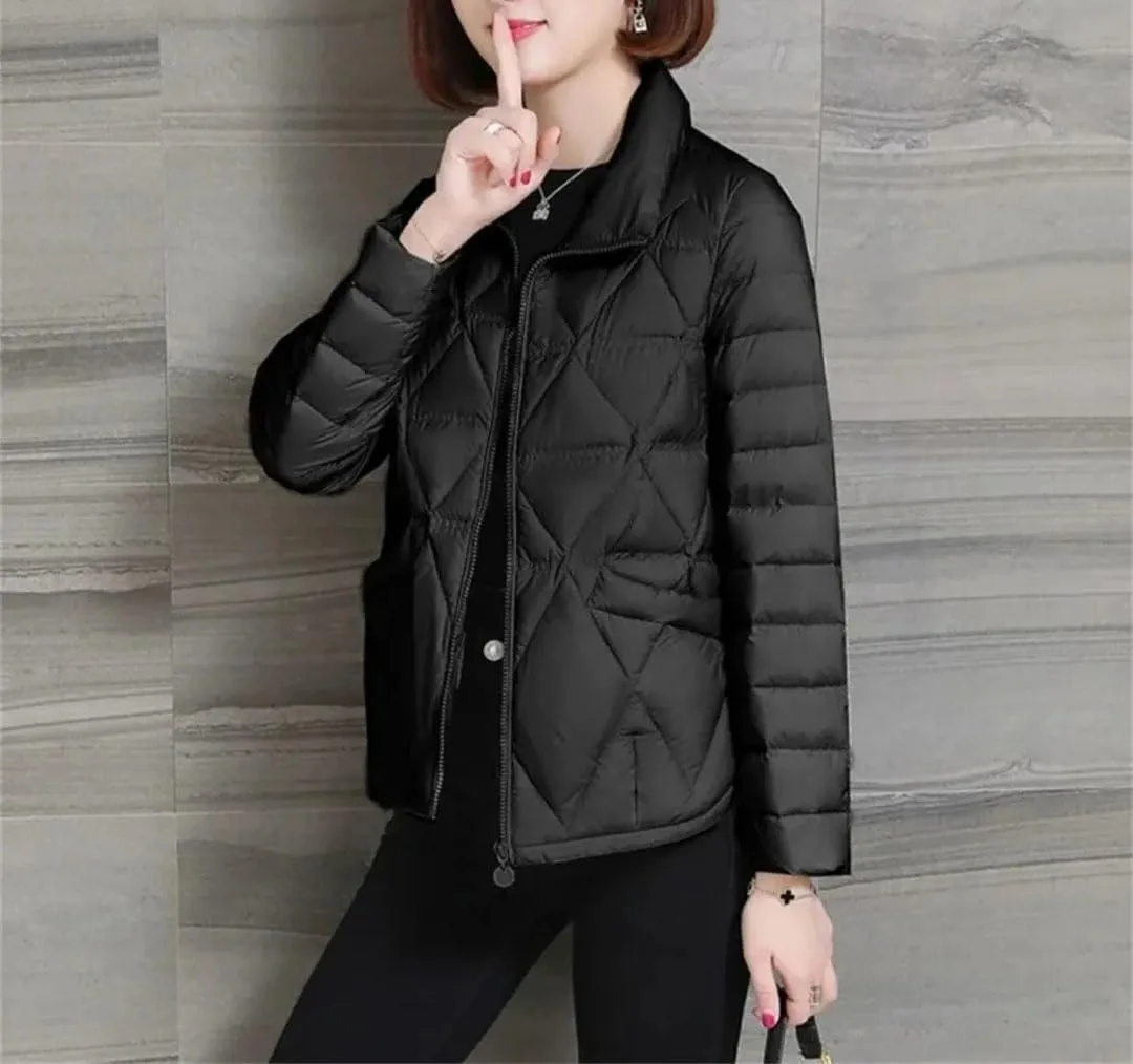 Women Autumn Fashion Loose Casual Winter Padded Coat Lightweight Short Down Cotton Jacket