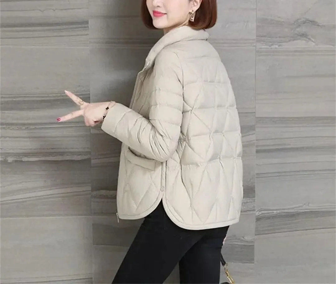 Women Autumn Fashion Loose Casual Winter Padded Coat Lightweight Short Down Cotton Jacket