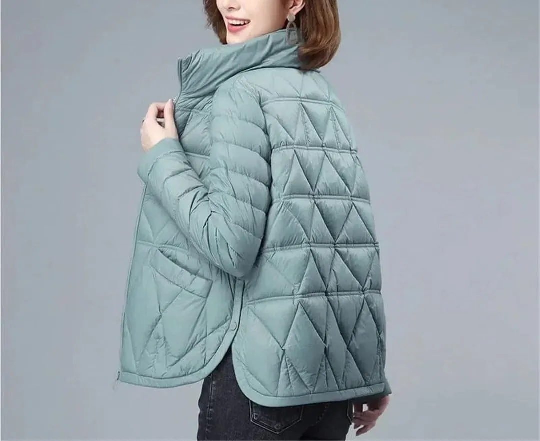 Women Autumn Fashion Loose Casual Winter Padded Coat Lightweight Short Down Cotton Jacket
