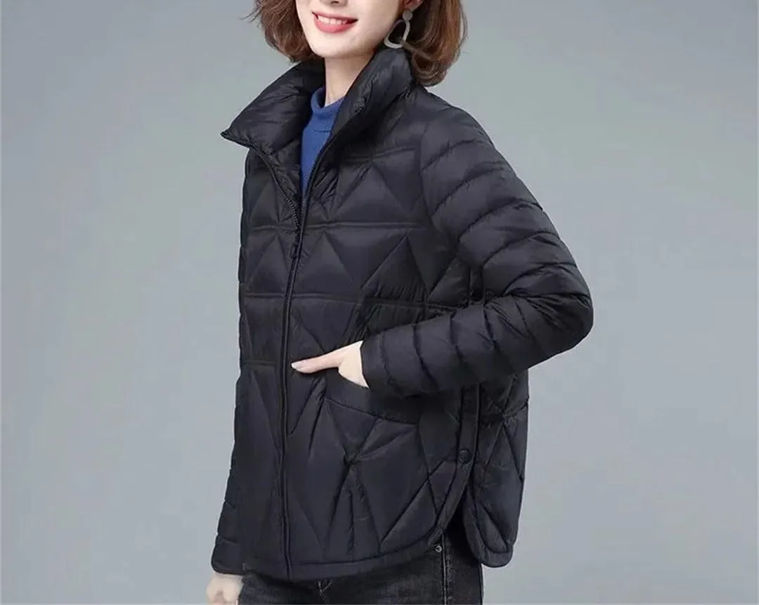 Women Autumn Fashion Loose Casual Winter Padded Coat Lightweight Short Down Cotton Jacket