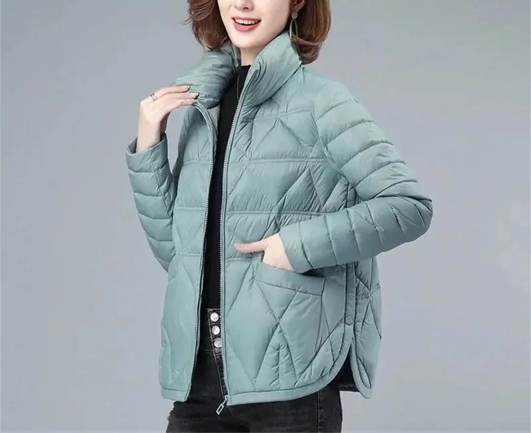 Women Autumn Fashion Loose Casual Winter Padded Coat Lightweight Short Down Cotton Jacket