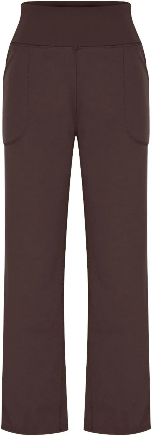 Women Capri Yoga Pants High Waist Wide Leg Lounge Pant with Pockets Tummy Control Stretch Straight Workout Trousers