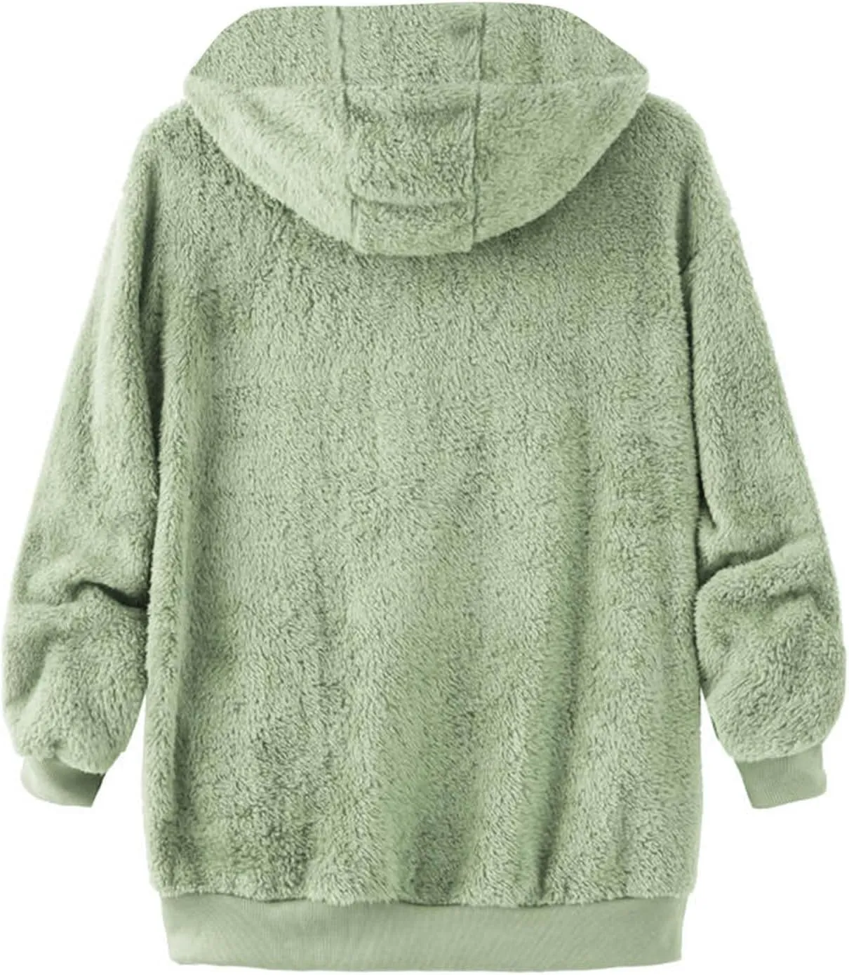 Women Fuzzy Hoodie Zip Up Fleece Jacket Long Sleeve Colorblock Sweatshirt Oversized Fluffy Coat Fall Winter Outerwear