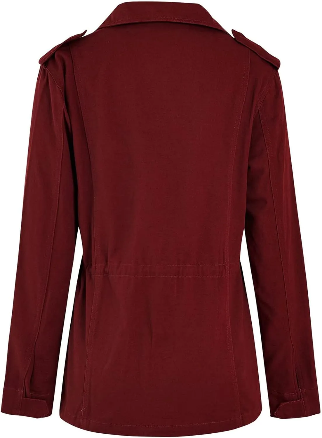 Women Jackets Zip Up Snap Buttons Utility Coats Oversize Long Sleeve Loose Fashion WInter Field Jackets Pockets