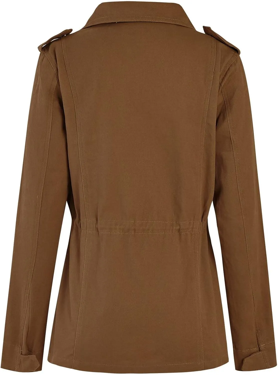 Women Jackets Zip Up Snap Buttons Utility Coats Oversize Long Sleeve Loose Fashion WInter Field Jackets Pockets