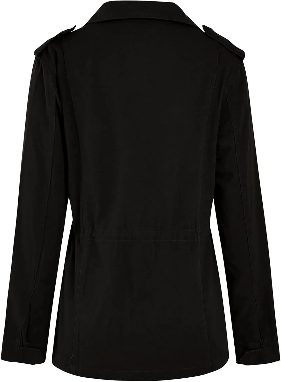 Women Jackets Zip Up Snap Buttons Utility Coats Oversize Long Sleeve Loose Fashion WInter Field Jackets Pockets